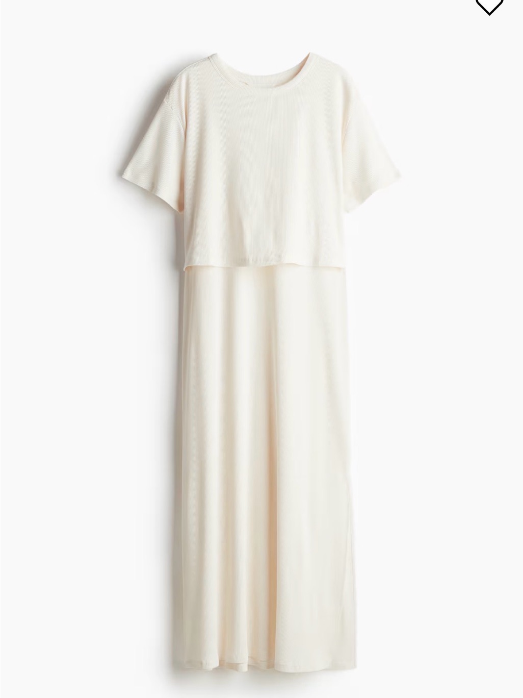 H&M Women’s Cream Short-Sleeve Mama Nursing Maxi Dress